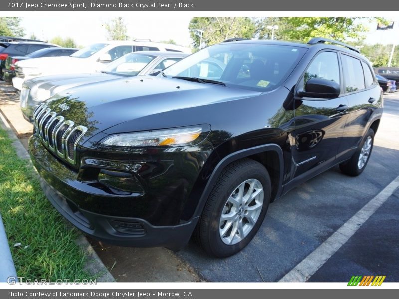 Diamond Black Crystal Pearl / Black 2017 Jeep Cherokee Sport