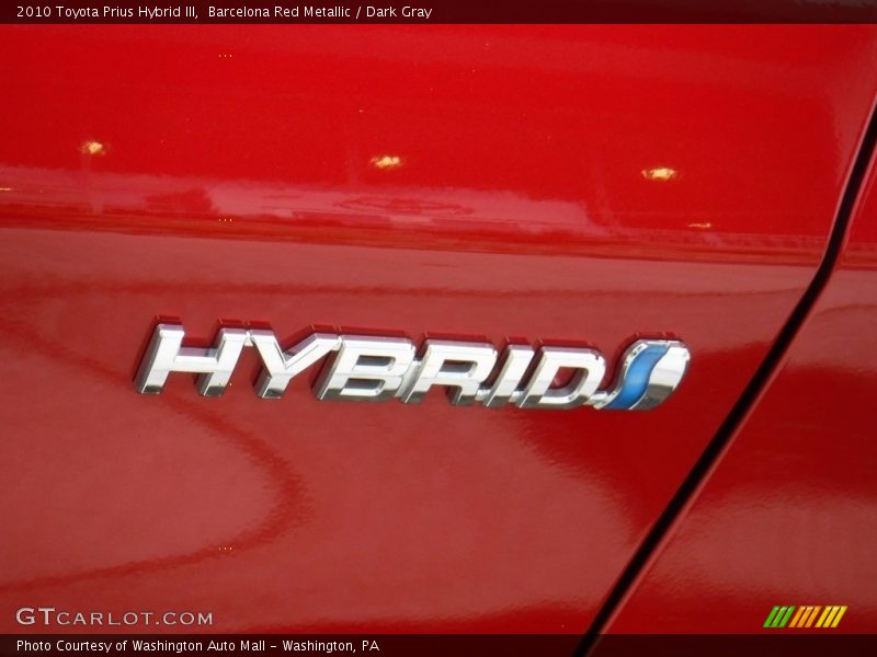 Barcelona Red Metallic / Dark Gray 2010 Toyota Prius Hybrid III