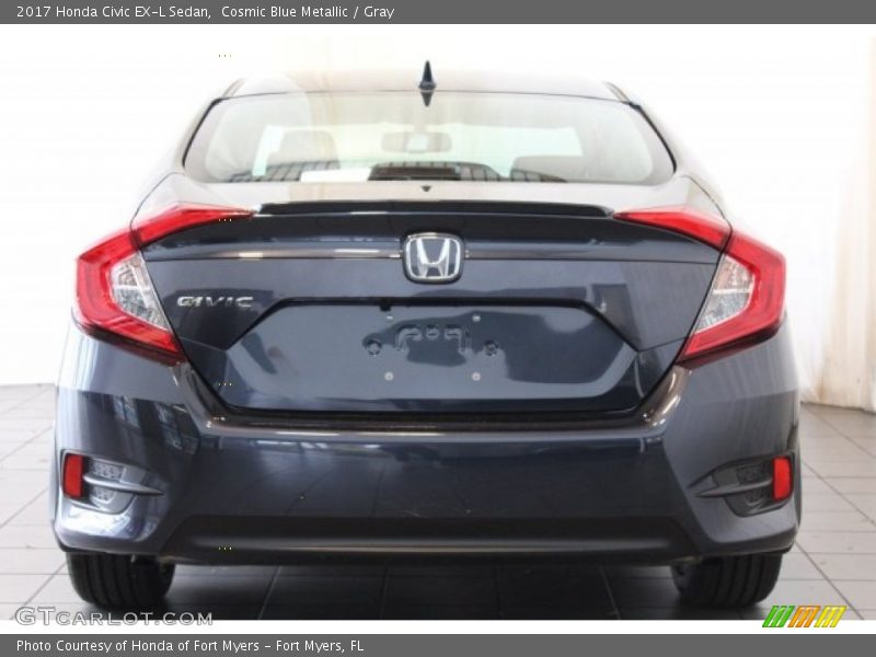 Cosmic Blue Metallic / Gray 2017 Honda Civic EX-L Sedan