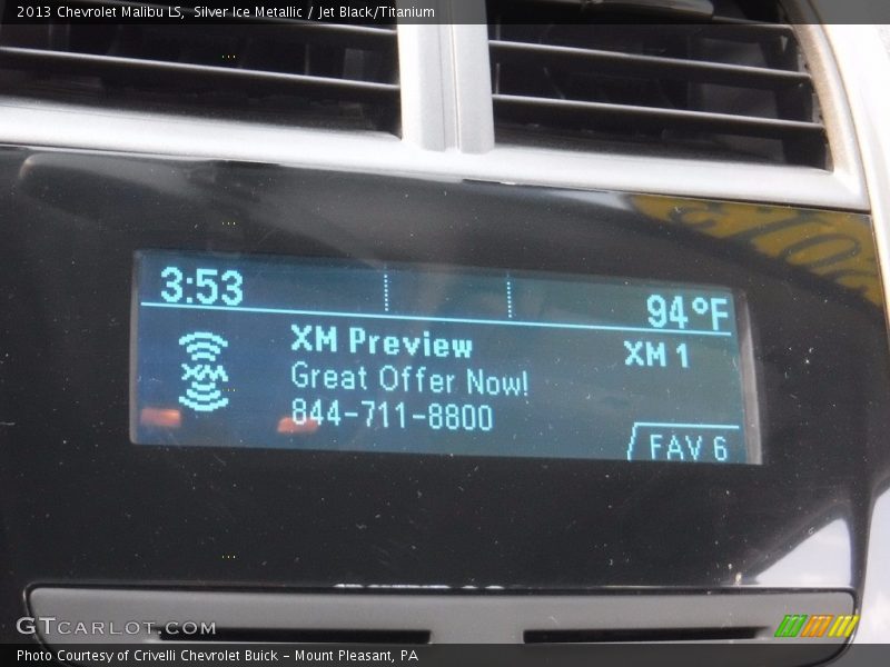 Silver Ice Metallic / Jet Black/Titanium 2013 Chevrolet Malibu LS