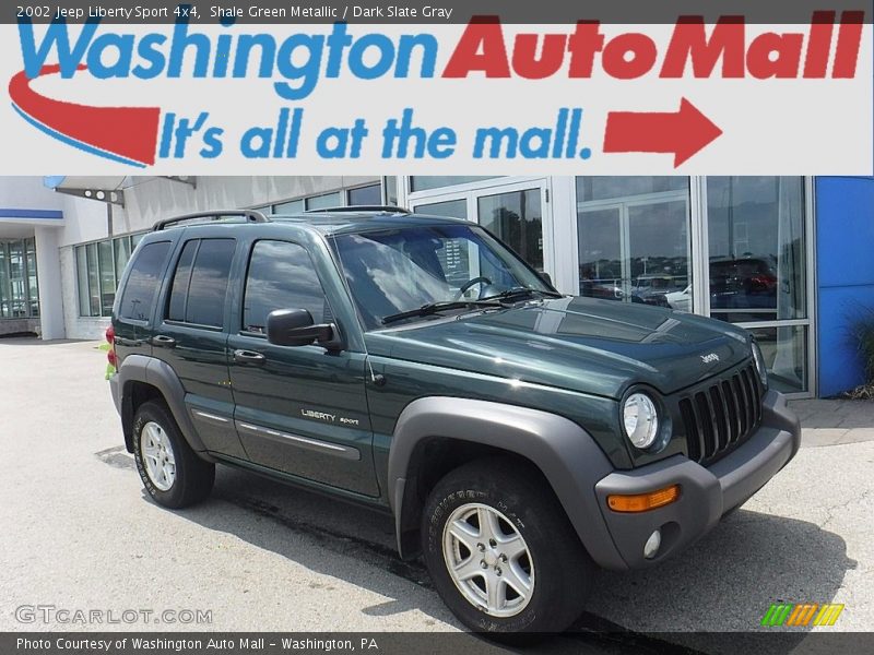 Shale Green Metallic / Dark Slate Gray 2002 Jeep Liberty Sport 4x4