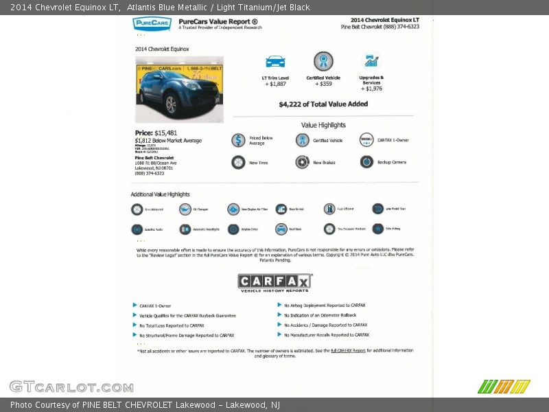 Atlantis Blue Metallic / Light Titanium/Jet Black 2014 Chevrolet Equinox LT