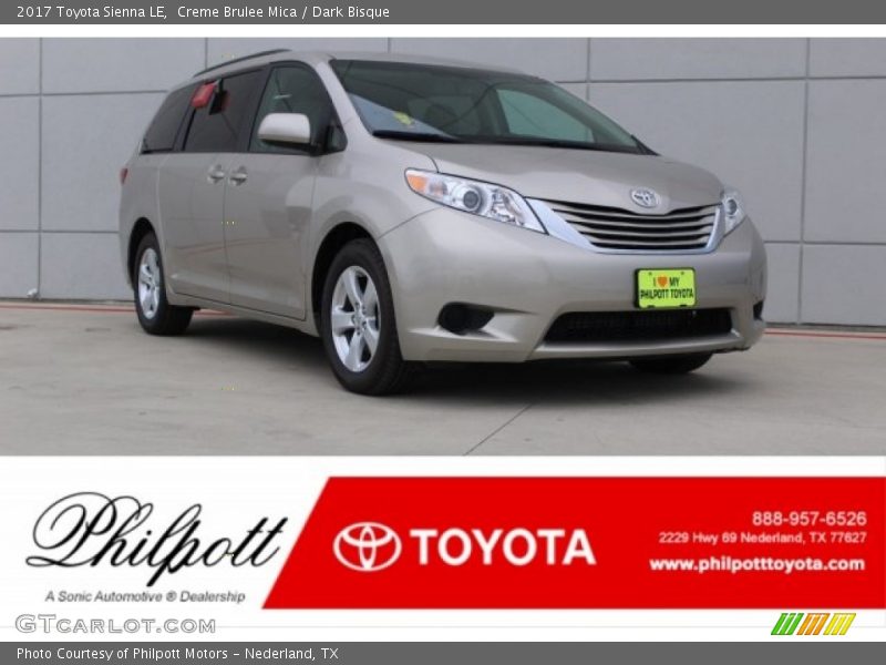 Creme Brulee Mica / Dark Bisque 2017 Toyota Sienna LE