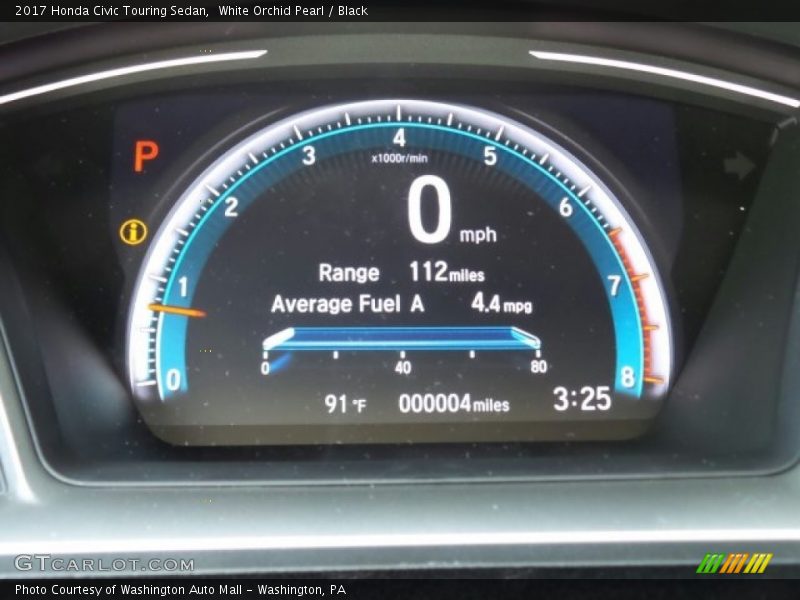 White Orchid Pearl / Black 2017 Honda Civic Touring Sedan