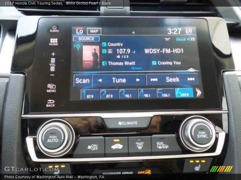 White Orchid Pearl / Black 2017 Honda Civic Touring Sedan