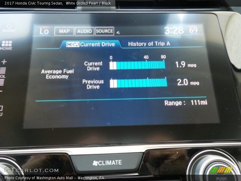 White Orchid Pearl / Black 2017 Honda Civic Touring Sedan