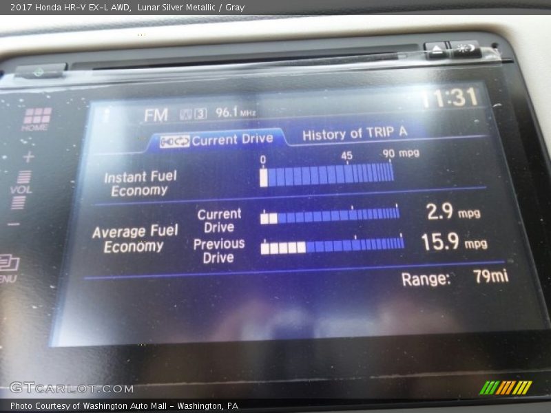 Lunar Silver Metallic / Gray 2017 Honda HR-V EX-L AWD