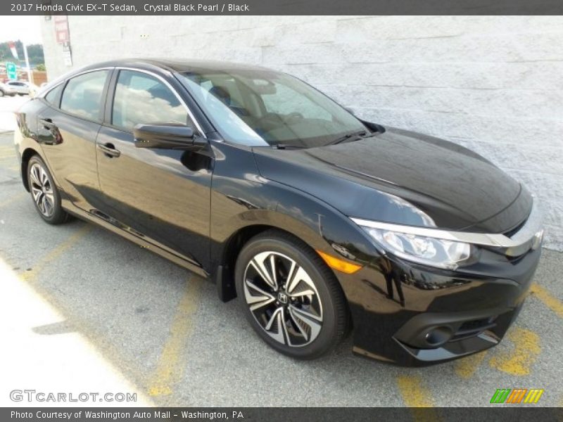 Crystal Black Pearl / Black 2017 Honda Civic EX-T Sedan