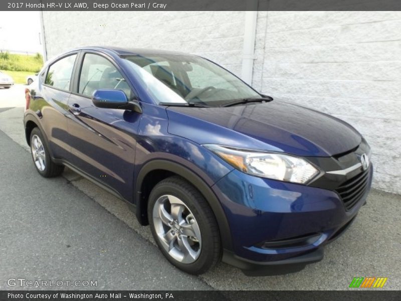 Deep Ocean Pearl / Gray 2017 Honda HR-V LX AWD