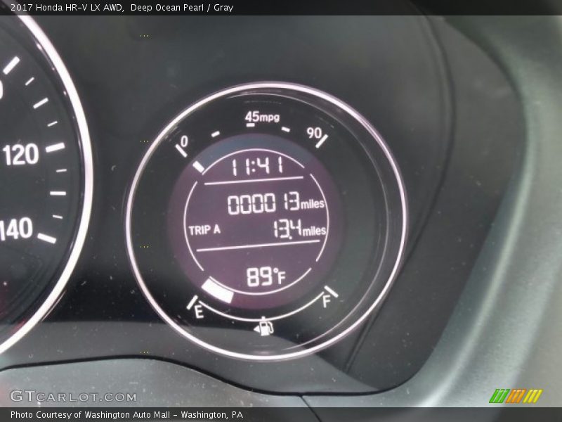 Deep Ocean Pearl / Gray 2017 Honda HR-V LX AWD