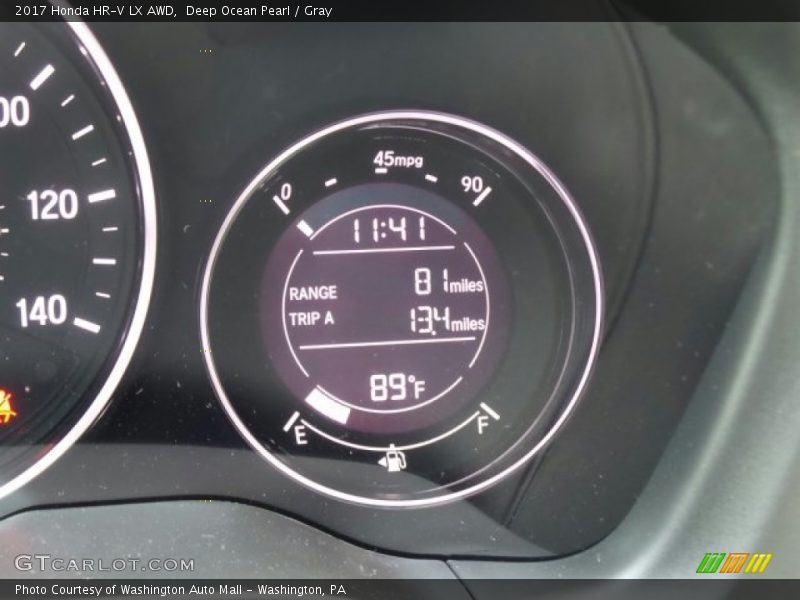 Deep Ocean Pearl / Gray 2017 Honda HR-V LX AWD