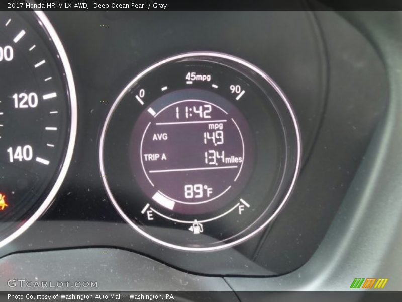 Deep Ocean Pearl / Gray 2017 Honda HR-V LX AWD