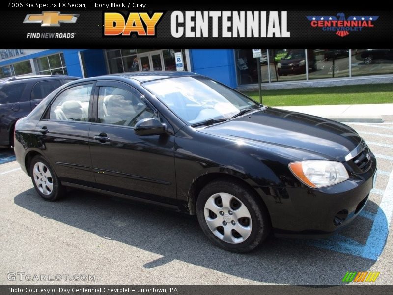 Ebony Black / Gray 2006 Kia Spectra EX Sedan