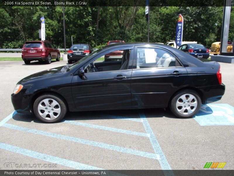 Ebony Black / Gray 2006 Kia Spectra EX Sedan