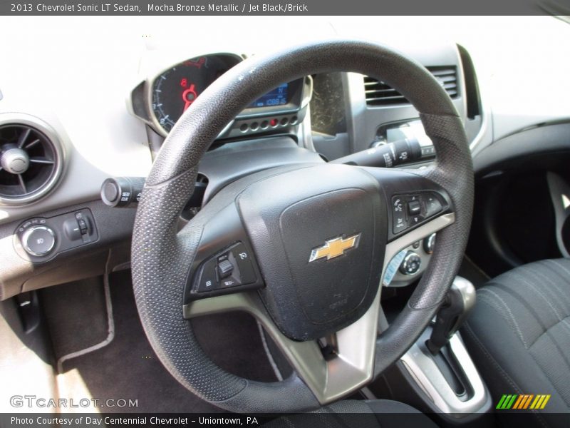 Mocha Bronze Metallic / Jet Black/Brick 2013 Chevrolet Sonic LT Sedan
