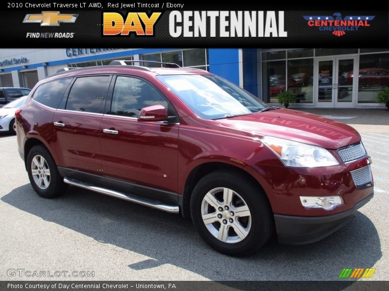 Red Jewel Tintcoat / Ebony 2010 Chevrolet Traverse LT AWD