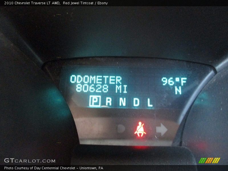 Red Jewel Tintcoat / Ebony 2010 Chevrolet Traverse LT AWD