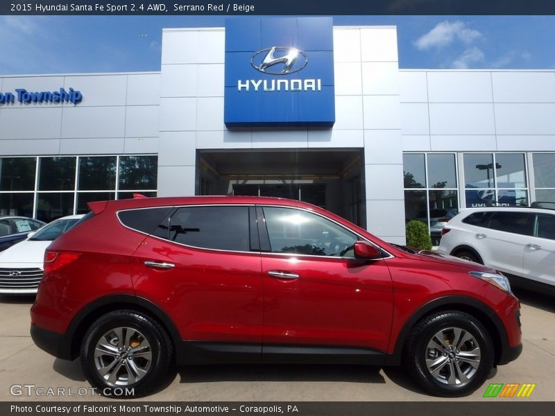 Serrano Red / Beige 2015 Hyundai Santa Fe Sport 2.4 AWD