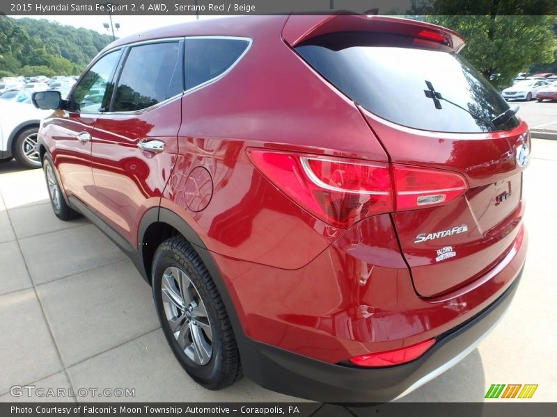 Serrano Red / Beige 2015 Hyundai Santa Fe Sport 2.4 AWD