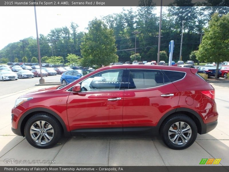 Serrano Red / Beige 2015 Hyundai Santa Fe Sport 2.4 AWD