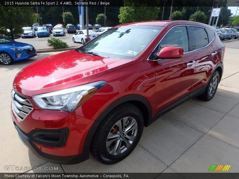 Serrano Red / Beige 2015 Hyundai Santa Fe Sport 2.4 AWD