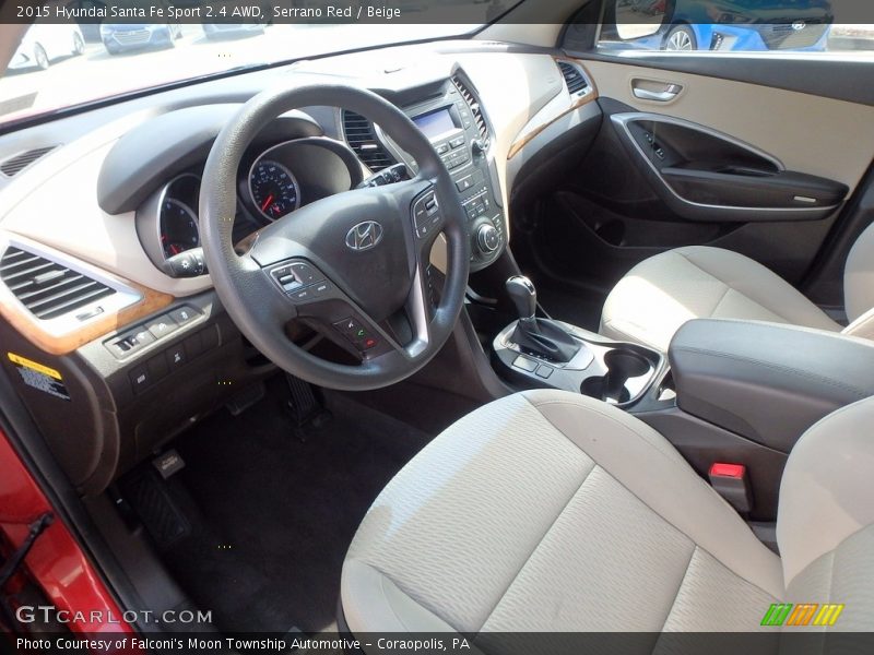 Serrano Red / Beige 2015 Hyundai Santa Fe Sport 2.4 AWD