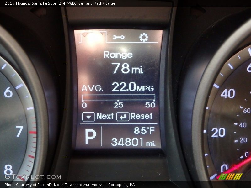 Serrano Red / Beige 2015 Hyundai Santa Fe Sport 2.4 AWD