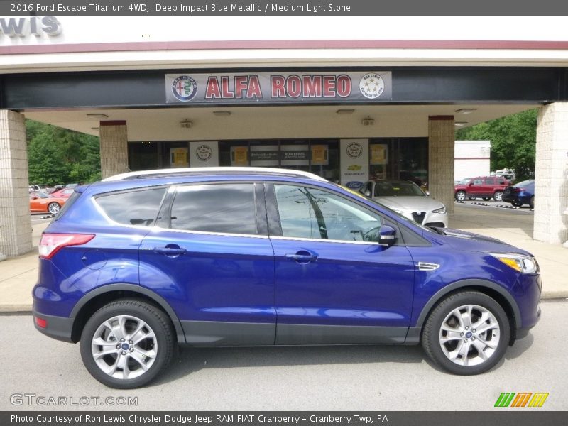 Deep Impact Blue Metallic / Medium Light Stone 2016 Ford Escape Titanium 4WD