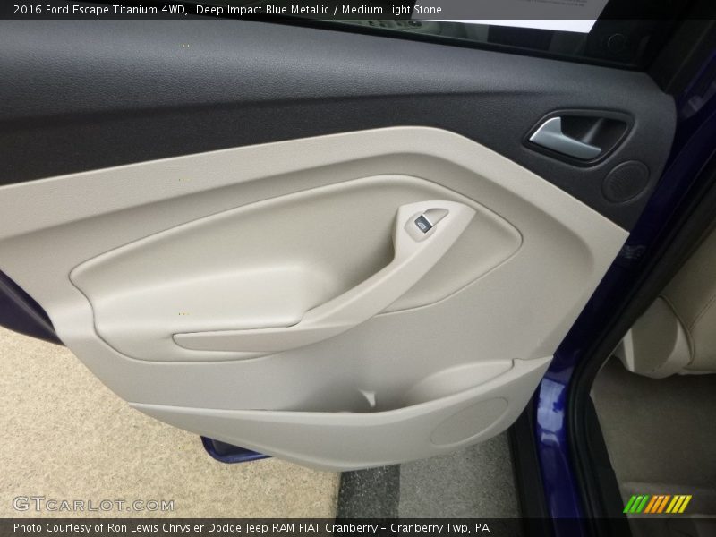 Deep Impact Blue Metallic / Medium Light Stone 2016 Ford Escape Titanium 4WD