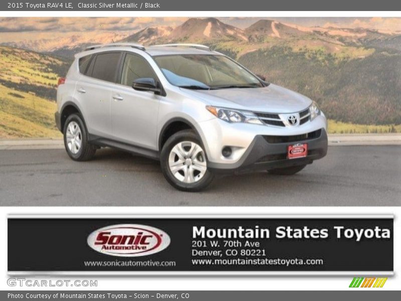 Classic Silver Metallic / Black 2015 Toyota RAV4 LE