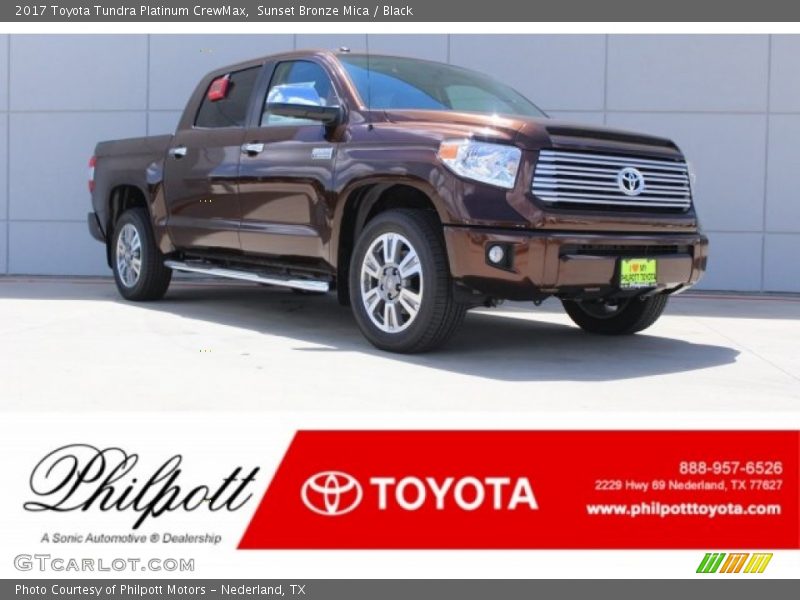Sunset Bronze Mica / Black 2017 Toyota Tundra Platinum CrewMax