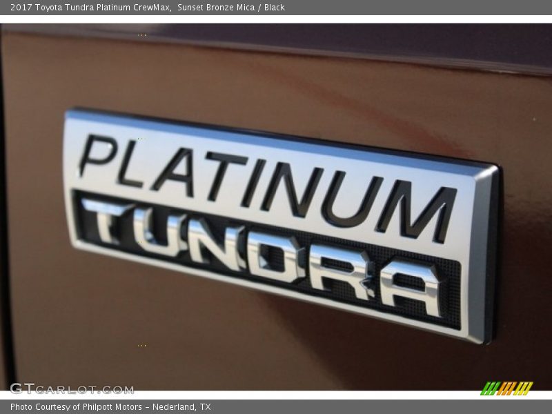 Sunset Bronze Mica / Black 2017 Toyota Tundra Platinum CrewMax
