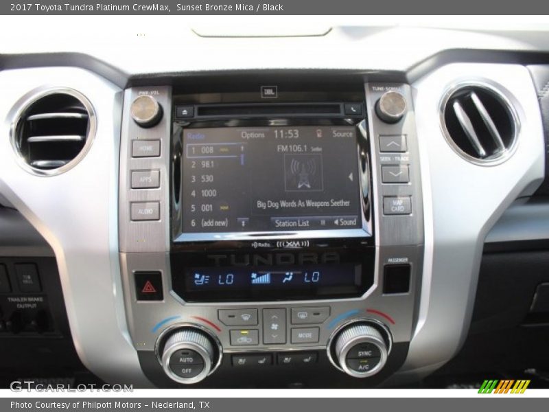 Controls of 2017 Tundra Platinum CrewMax