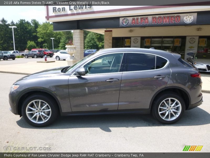 Vesuvio Gray Metallic / Black/Black 2018 Alfa Romeo Stelvio Ti AWD