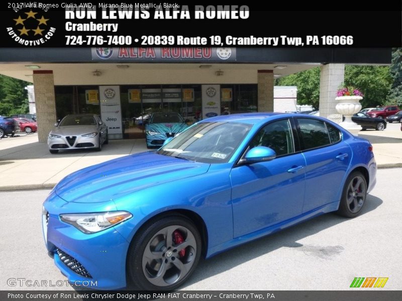 Misano Blue Metallic / Black 2017 Alfa Romeo Giulia AWD