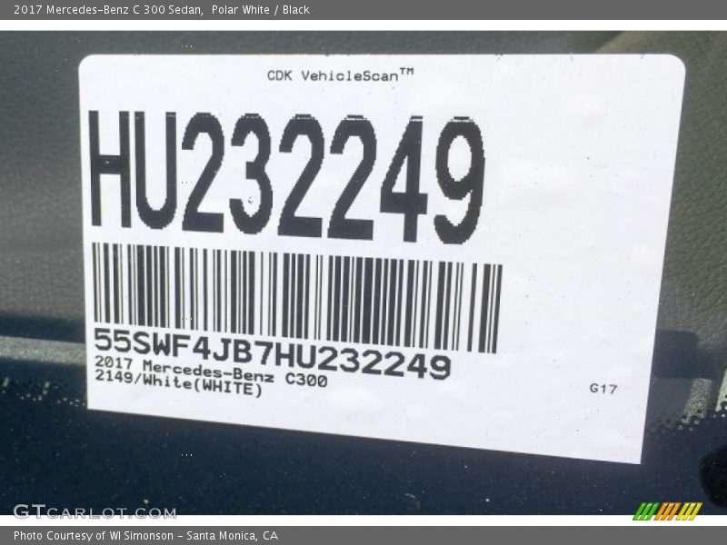 Polar White / Black 2017 Mercedes-Benz C 300 Sedan