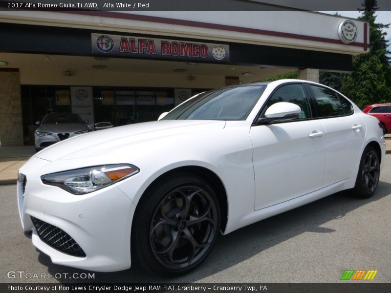 Alfa White / Red 2017 Alfa Romeo Giulia Ti AWD