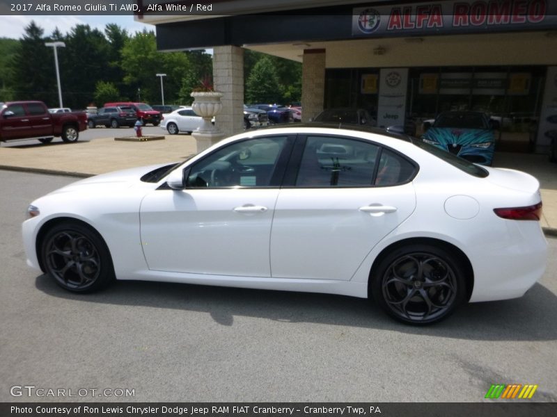Alfa White / Red 2017 Alfa Romeo Giulia Ti AWD