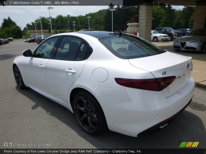 Alfa White / Red 2017 Alfa Romeo Giulia Ti AWD