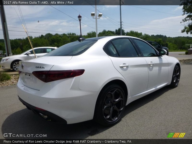 Alfa White / Red 2017 Alfa Romeo Giulia Ti AWD