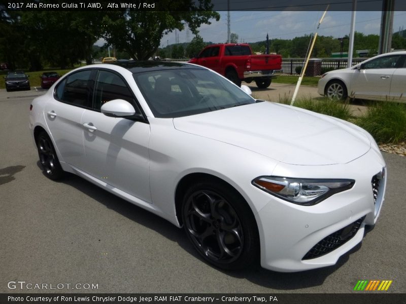 Alfa White / Red 2017 Alfa Romeo Giulia Ti AWD