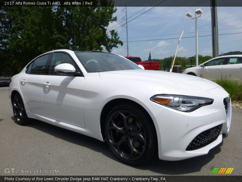 Alfa White / Red 2017 Alfa Romeo Giulia Ti AWD