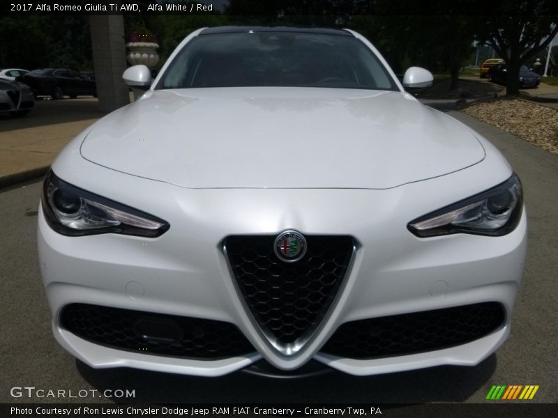 Alfa White / Red 2017 Alfa Romeo Giulia Ti AWD
