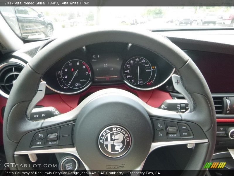 Alfa White / Red 2017 Alfa Romeo Giulia Ti AWD