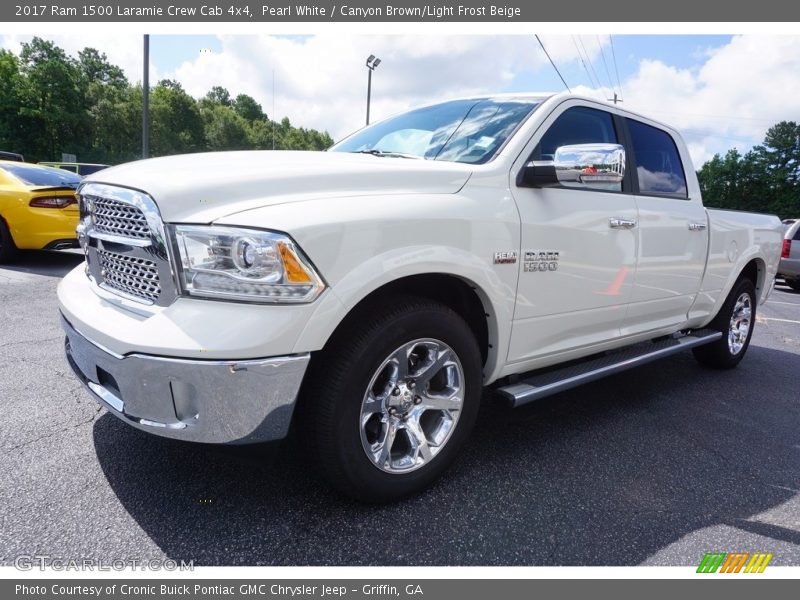 Pearl White / Canyon Brown/Light Frost Beige 2017 Ram 1500 Laramie Crew Cab 4x4