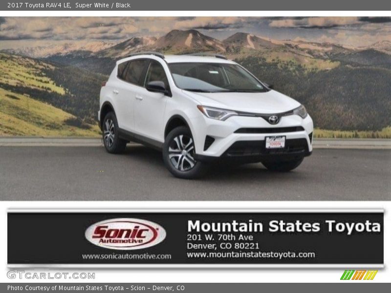 Super White / Black 2017 Toyota RAV4 LE