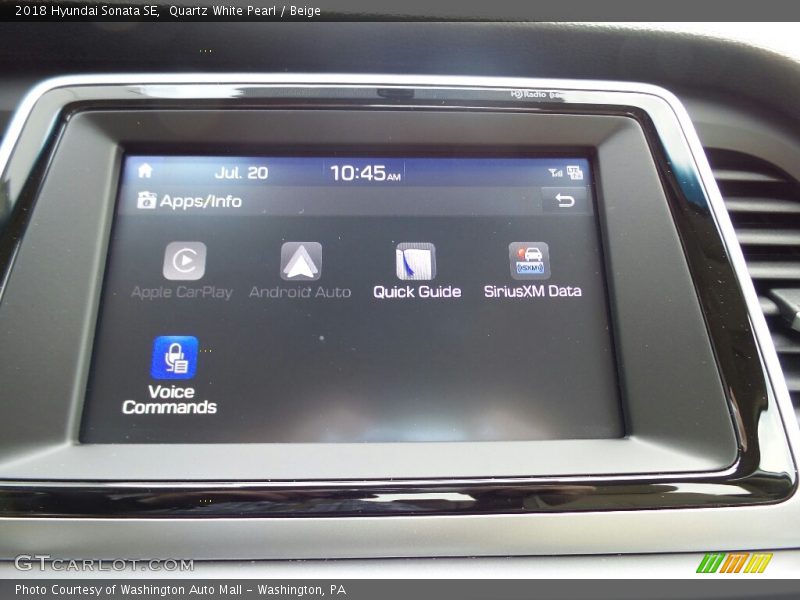 Quartz White Pearl / Beige 2018 Hyundai Sonata SE