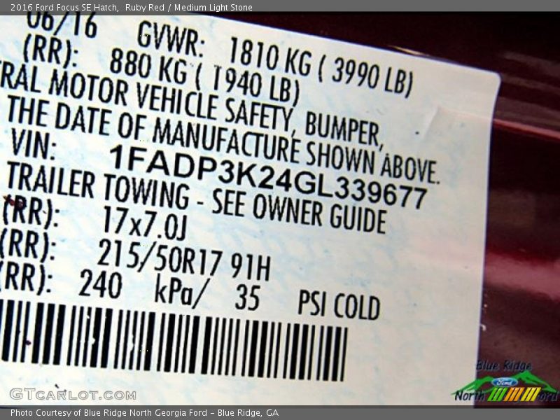 Ruby Red / Medium Light Stone 2016 Ford Focus SE Hatch