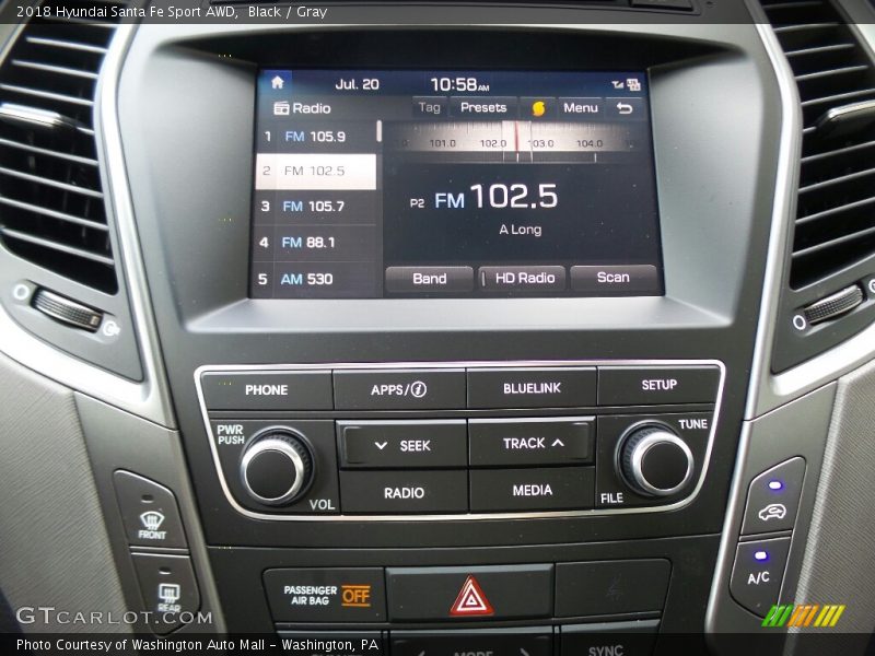 Black / Gray 2018 Hyundai Santa Fe Sport AWD
