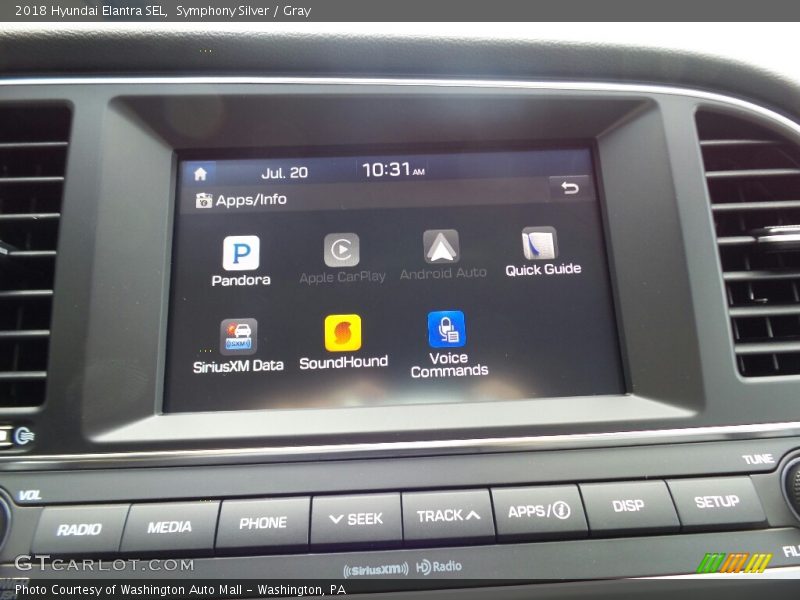 Symphony Silver / Gray 2018 Hyundai Elantra SEL